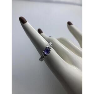 Purple Silver Ring Size 6
